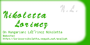 nikoletta lorincz business card